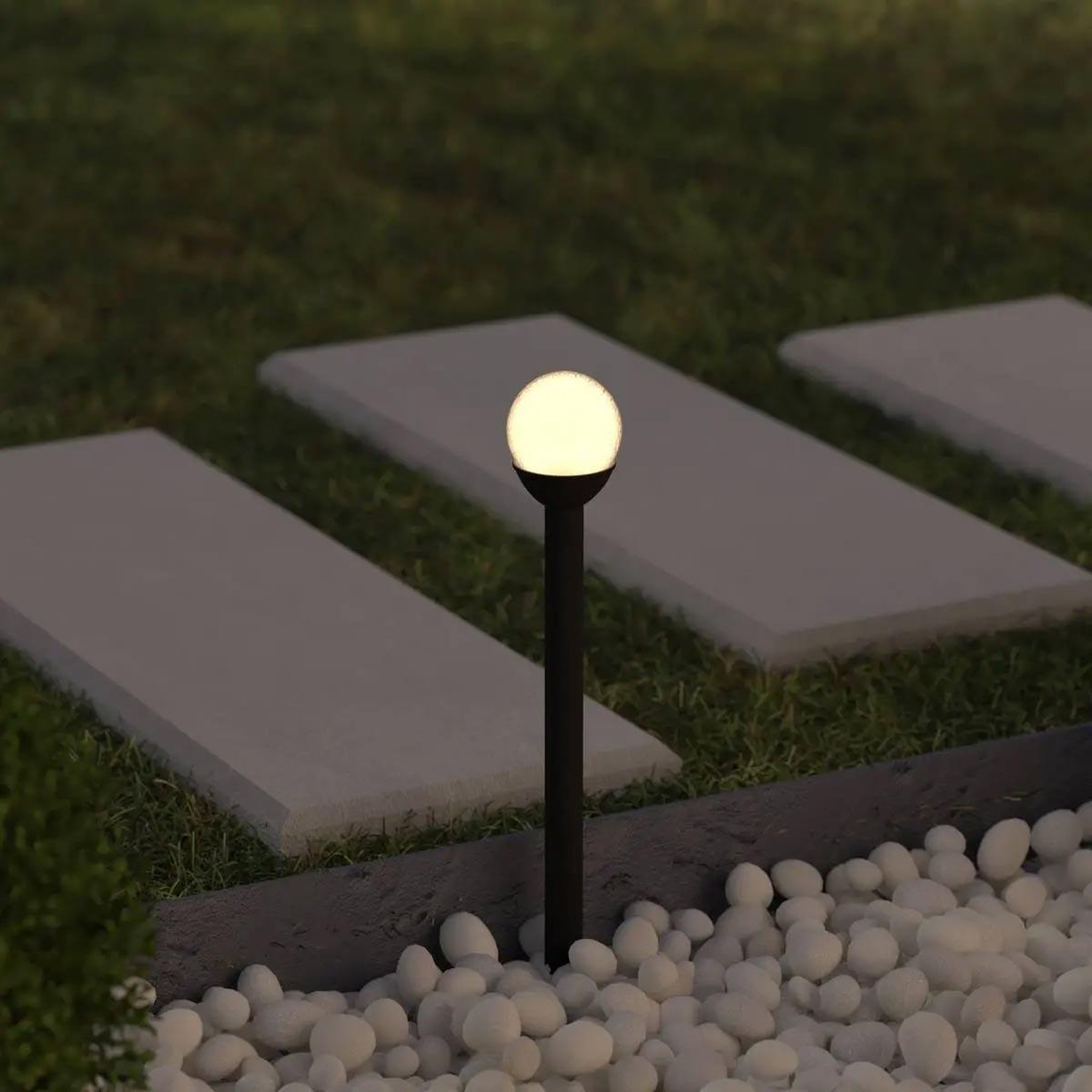 Voir la diapositive 4 : Paris Prix Balise solaire à planter  craquelé  23cm noir