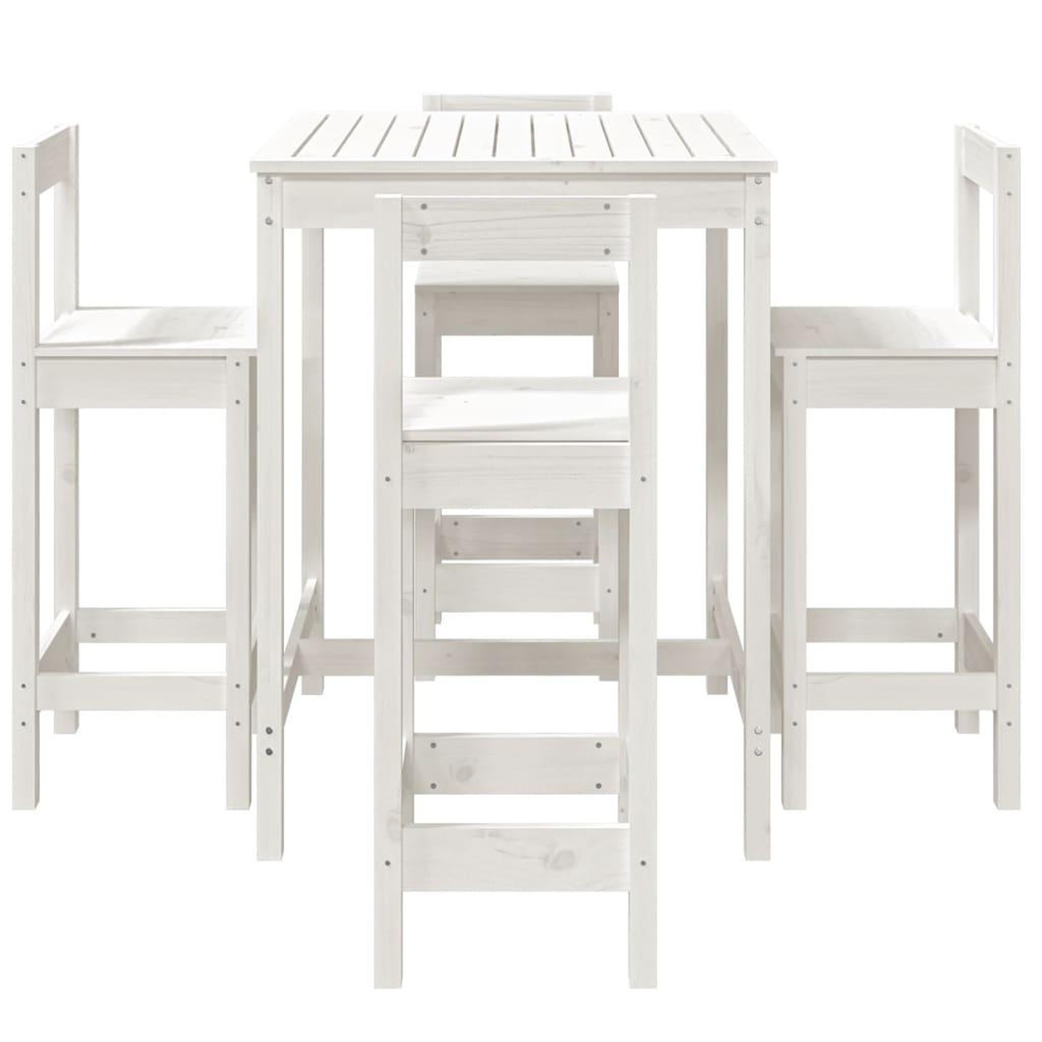 Voir la diapositive 4 : VIDAXL Ensemble de bar de jardin 5 pcs blanc bois massif de pin