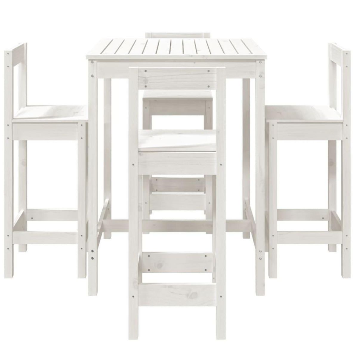 VIDAXL Ensemble de bar de jardin 5 pcs blanc bois massif de pin