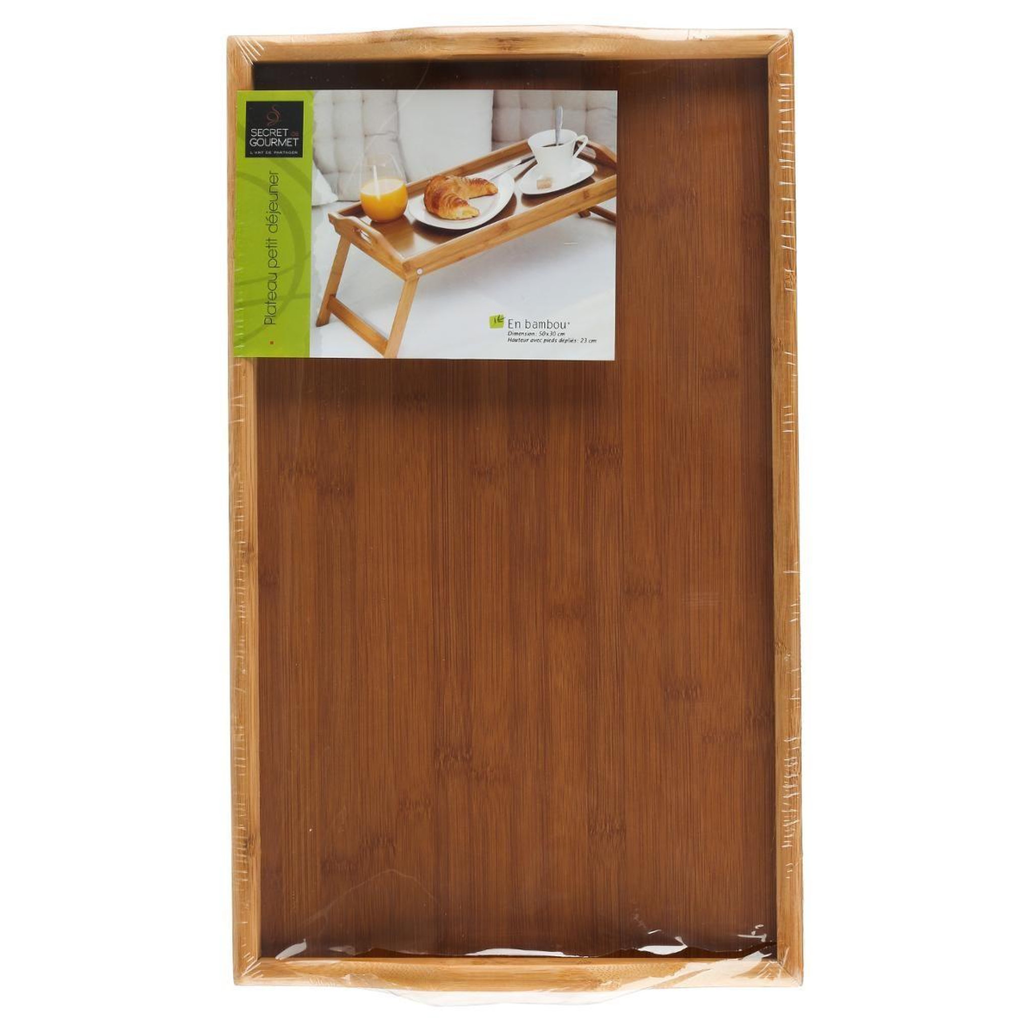 Voir la diapositive 5 : FIVE Plateau tv & petit déjeuner  bambou  50cm naturel