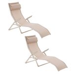 HESPERIDE Lot de 2 transats en aluminium et texaline DECIMA. Coloris disponibles : Vert