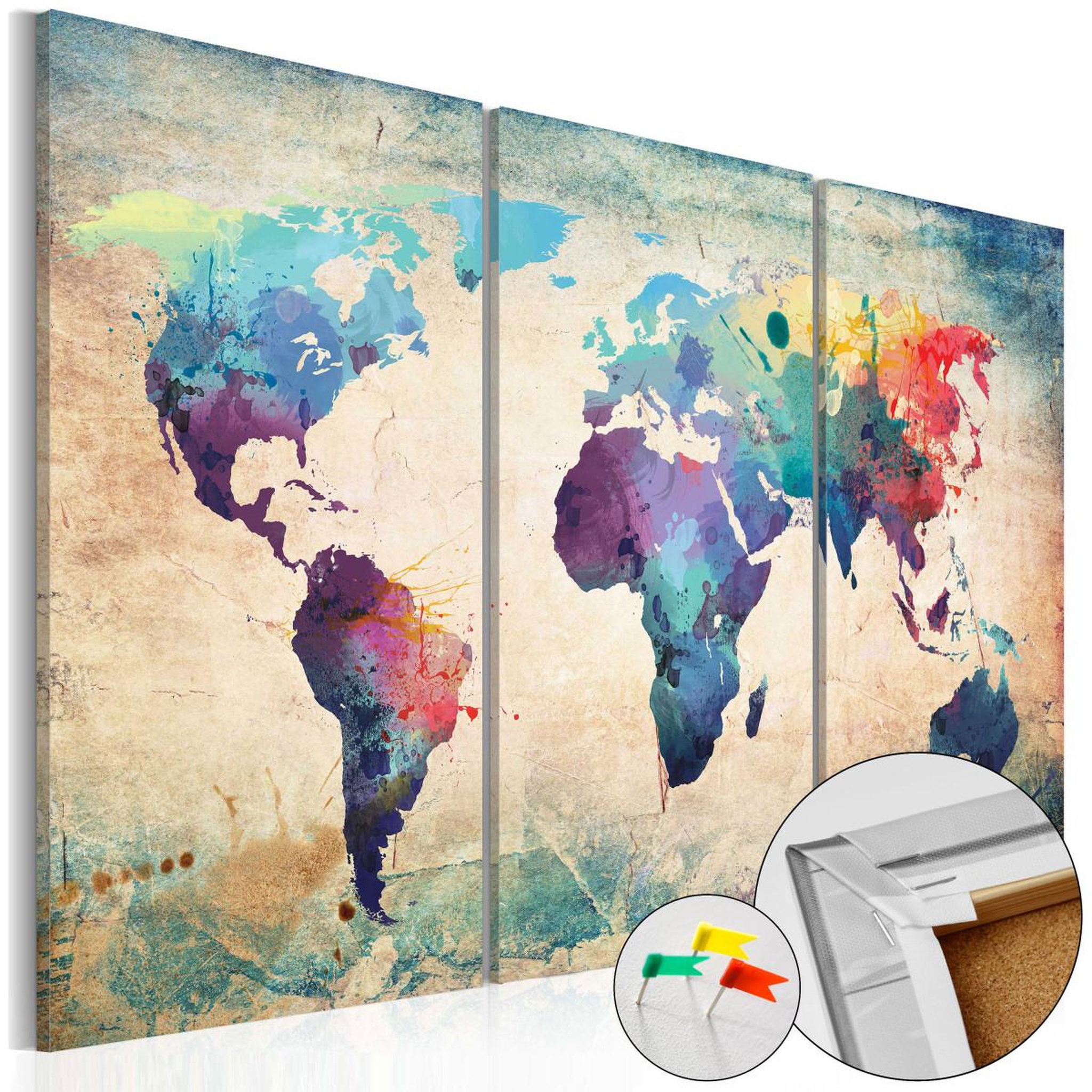 Voir la diapositive 1 : Paris Prix Tableau en Liège  Carte du Monde - Rainbow Map