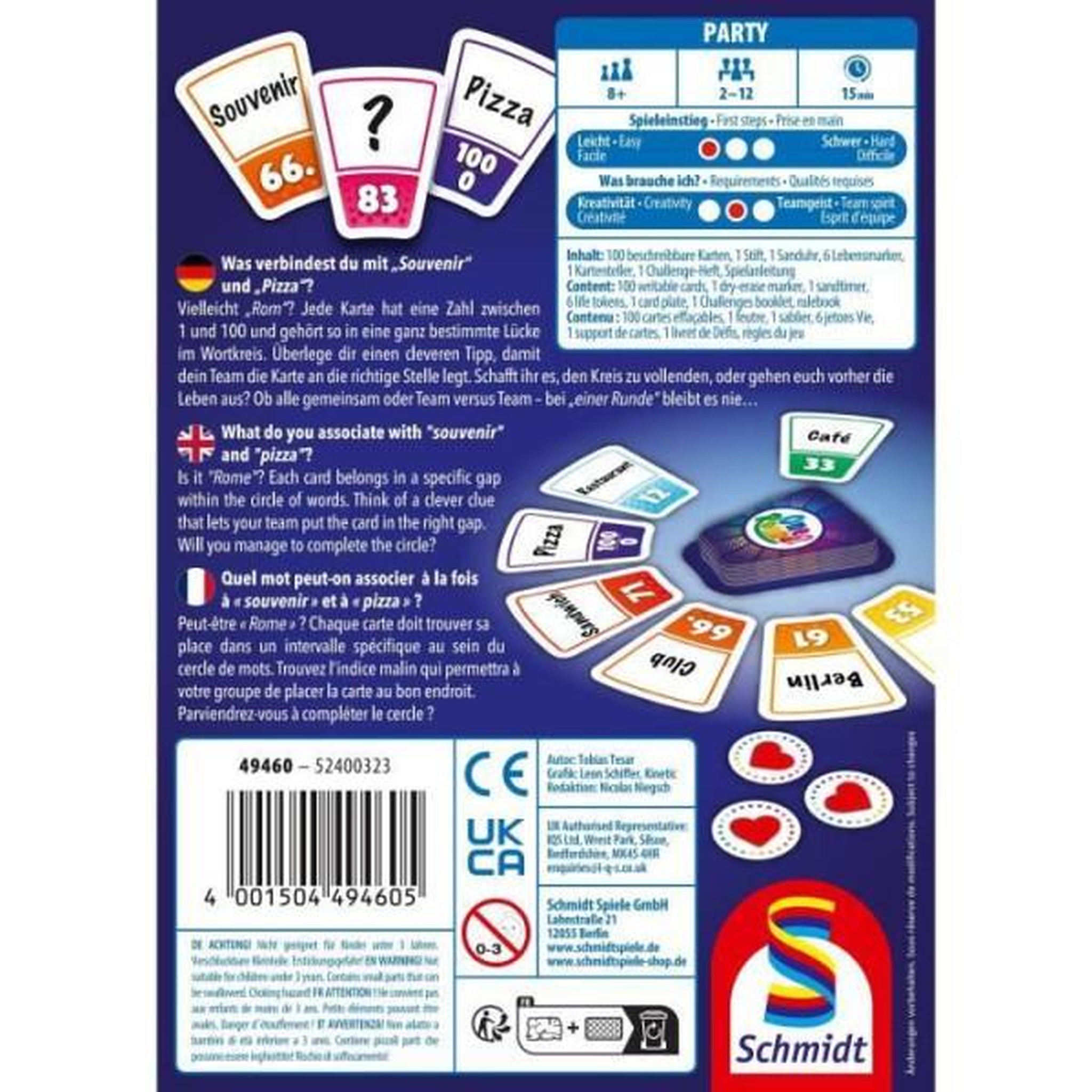 Voir la diapositive 3 : SCHMIDT SPIELE Jeu d'ambiance Schmidt One Round ?