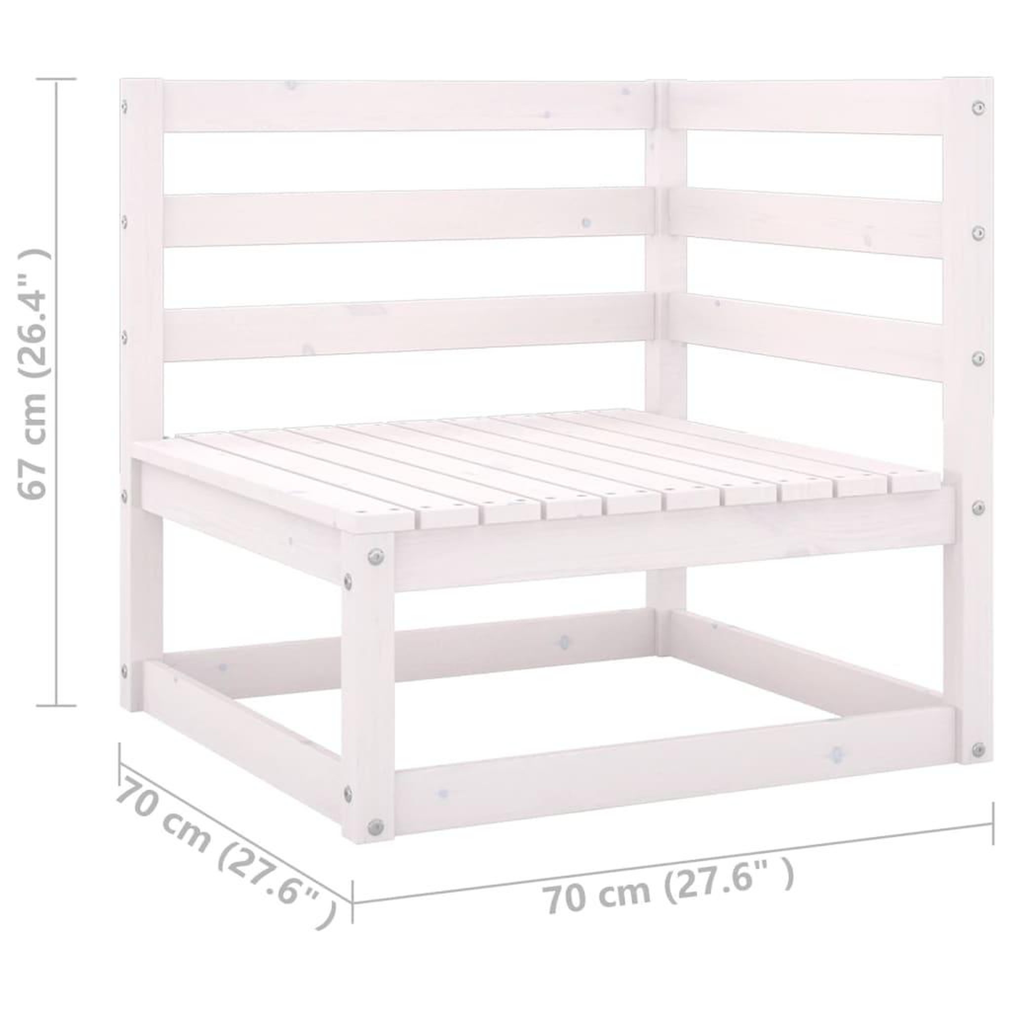 Voir la diapositive 6 : VIDAXL Salon de jardin 14 pcs avec coussins Blanc Bois de pin massif