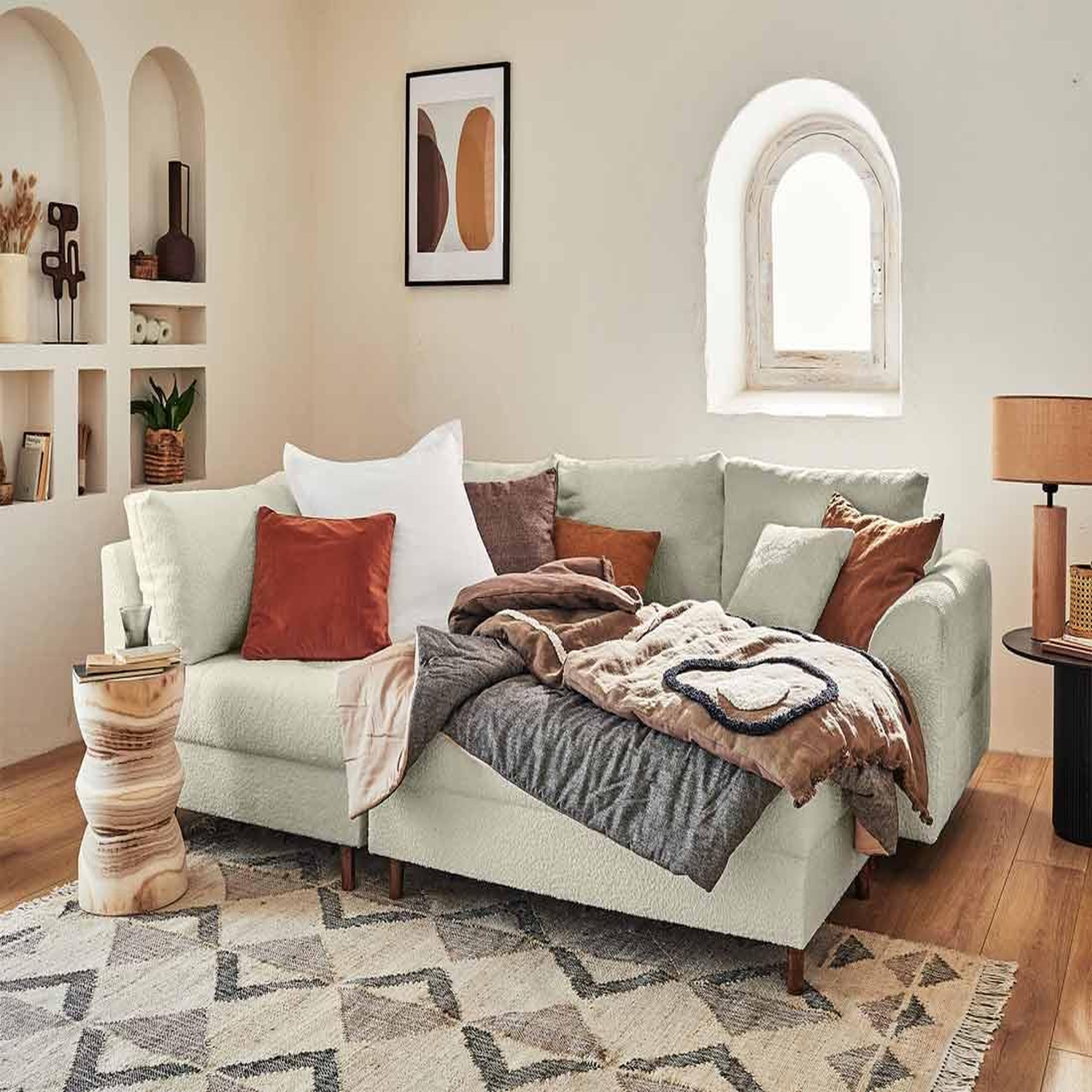 Voir la diapositive 4 : LISA DESIGN Rune - pouf modulable - en tissu bouclette