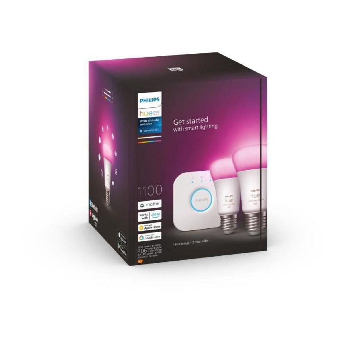 PHILIPS HUE MAISON CONNECTEE PHILIPS HUE HUE-KIT-WC-E27