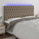 VIDAXL Tete de lit a LED Taupe 200x7x118/128 cm Tissu
