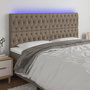 Voir la diapositive 1 : VIDAXL Tete de lit a LED Taupe 200x7x118/128 cm Tissu