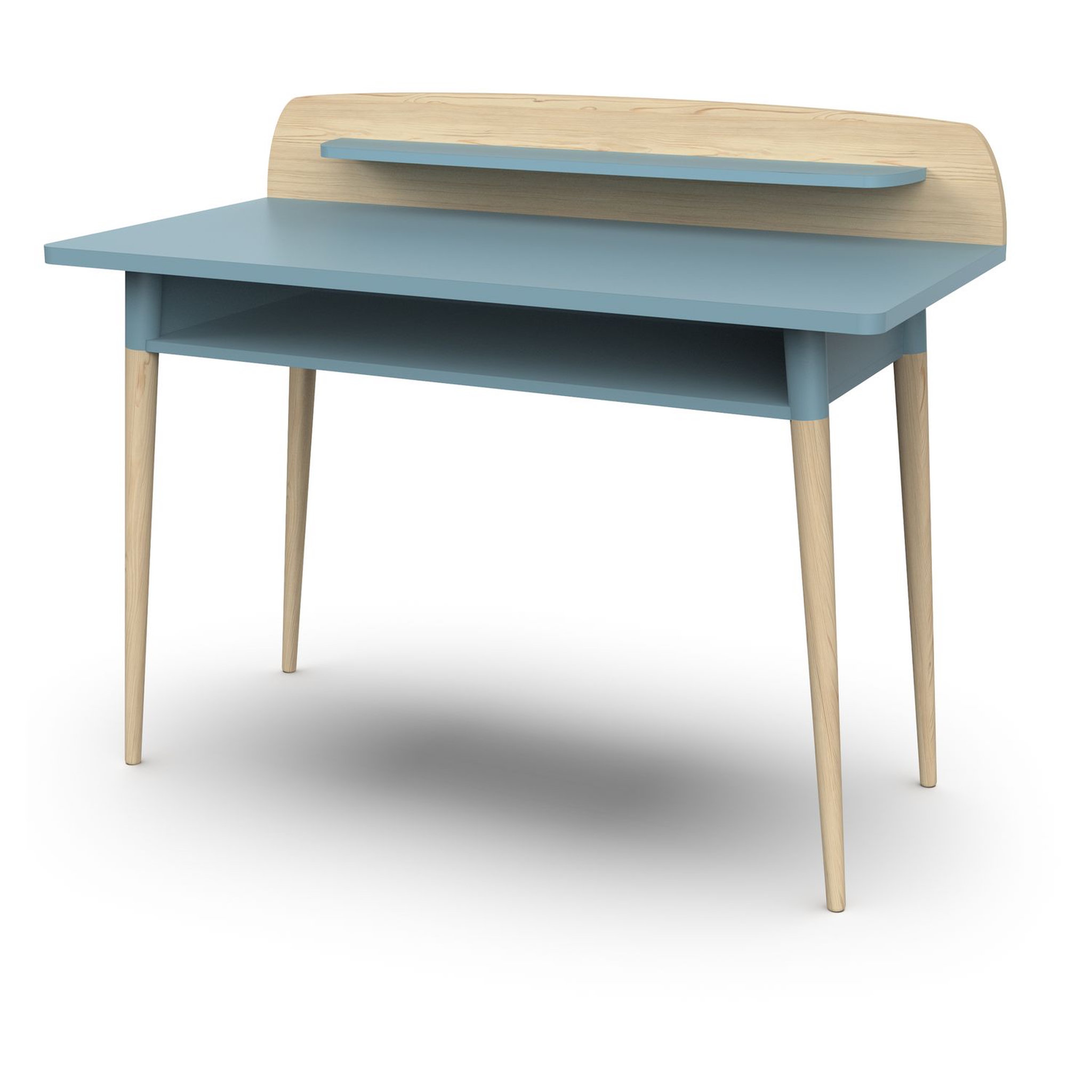 Voir la diapositive 2 : Bureau enfant 1 niche bleu L110 cm LINIA 