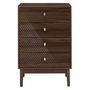 Voir la diapositive 5 : The Home Deco Factory Commode marron 4 tiroirs avec poignées dorées