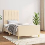 VIDAXL Cadre de lit sans matelas creme 100x200 cm tissu