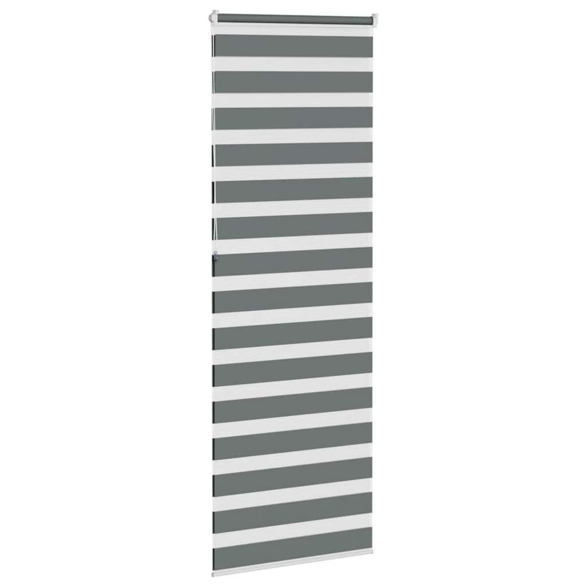 VIDAXL Store zebre gris fonce largeur du tissu 80,9 cm polyester