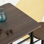 HOMCOM Ensemble table de bar design industriel + 2 tabourets MDF imitation bois noyer métal noir