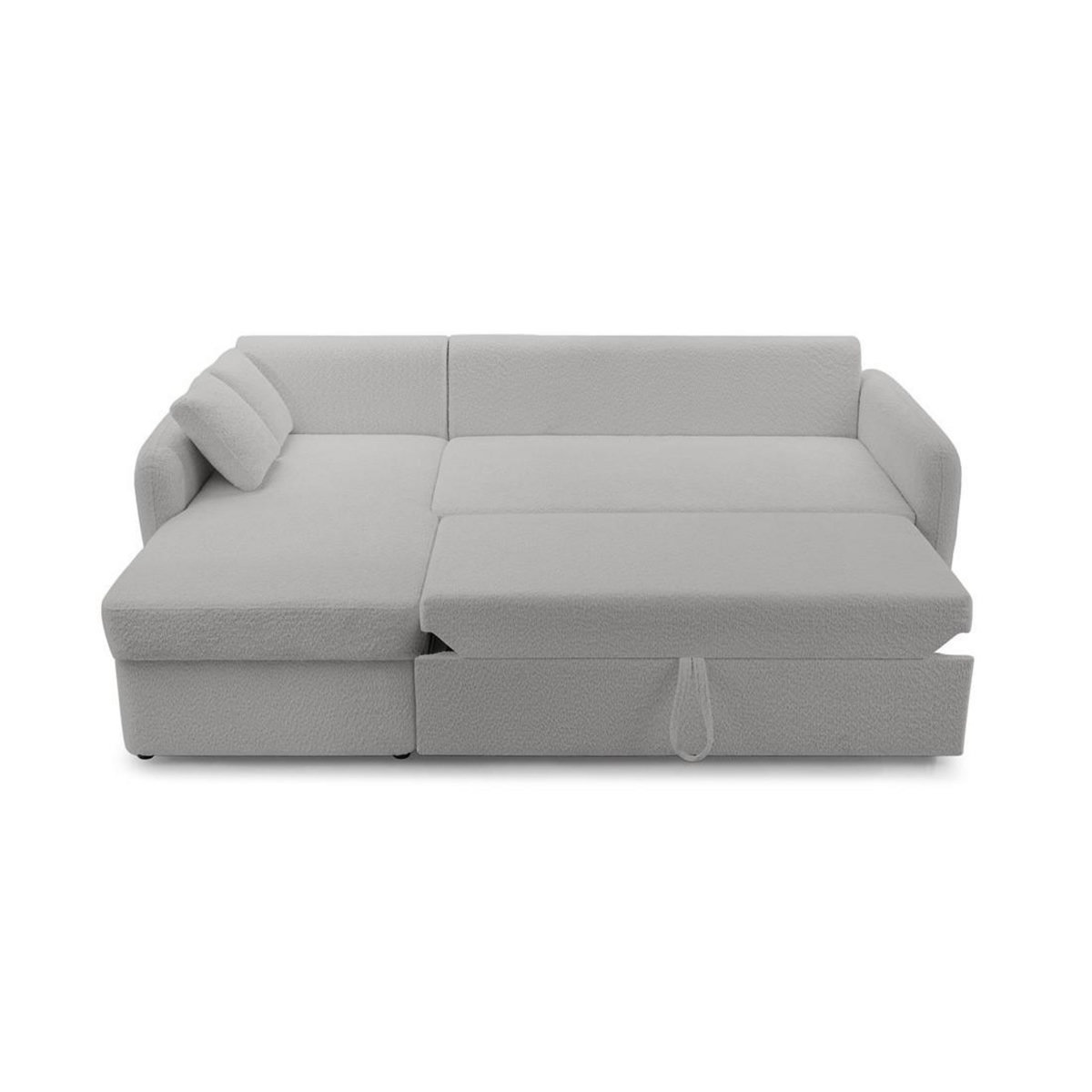 BEST MOBILIER Pocatello - canapé d'angle réversible 4 places - convertible avec coffre - en tissu bouclette