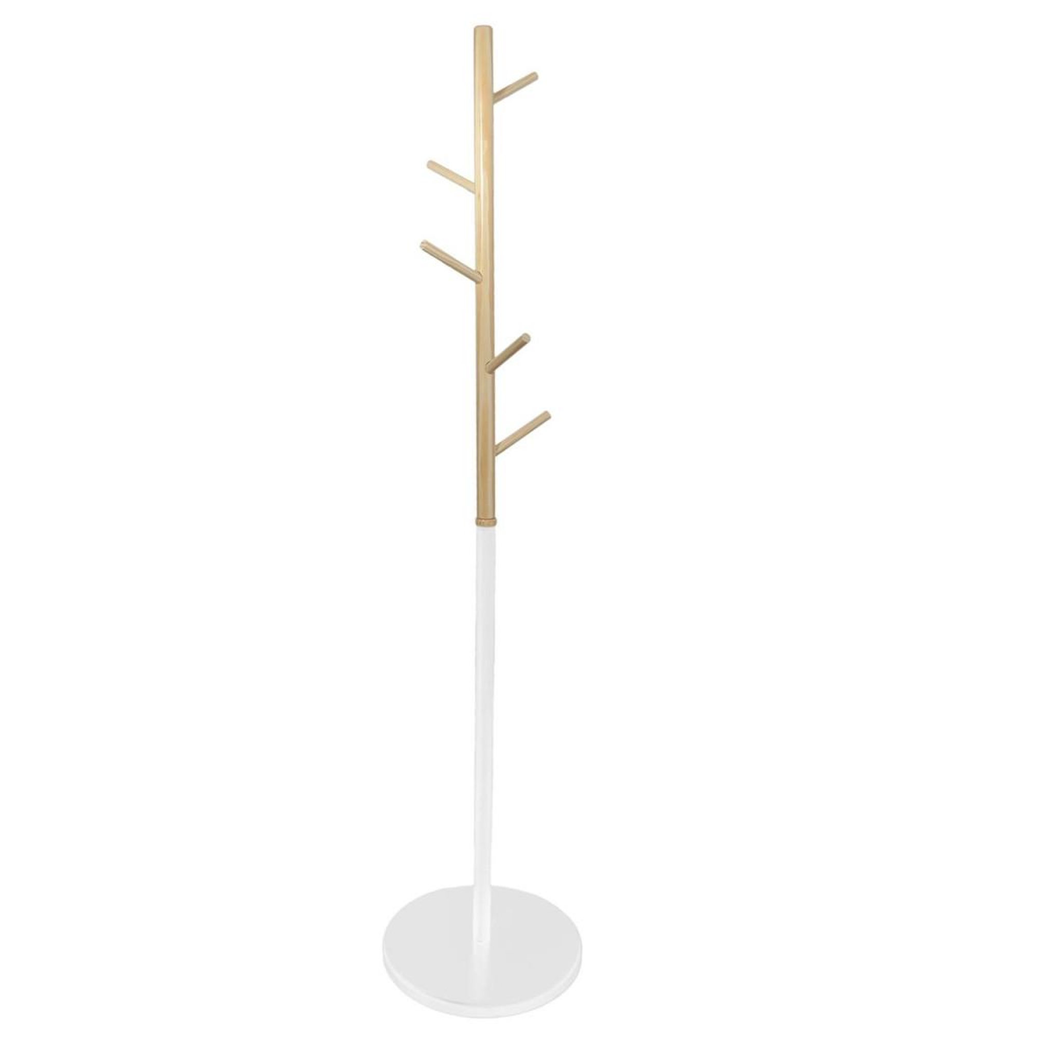 Voir la diapositive 1 : The Home Deco Factory Porte-manteau 5 patères  miko  180cm blanc
