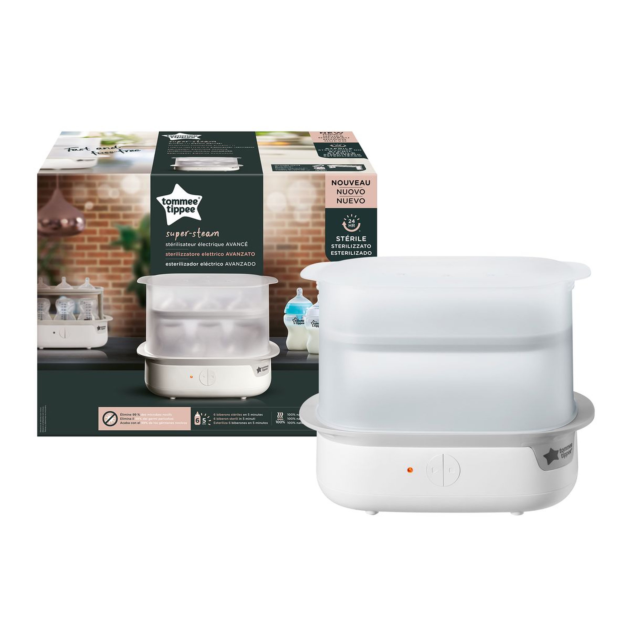 Voir la diapositive 1 : TOMMEE TIPPEE Stérilisateur électrique Super Steam