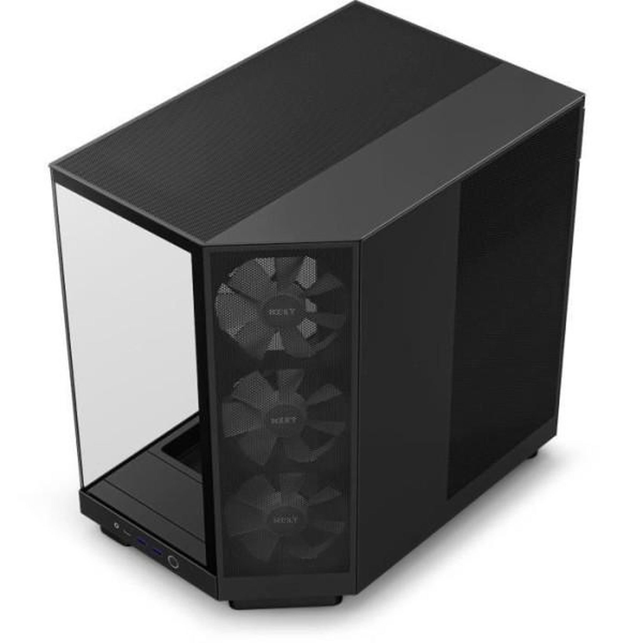 Voir la diapositive 3 : NZXT Boitier moyen-tour - nzxt - h6 flow rgb - double chambre - ventilateurs rgb inclus - noir