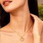 Voir la diapositive 2 : L'ATELIER D'AZUR Pendentif Or 18 Carats 750/000 Jaune Sertis de Zirconiums - Motif Coeur - Chaine Dorée Offerte