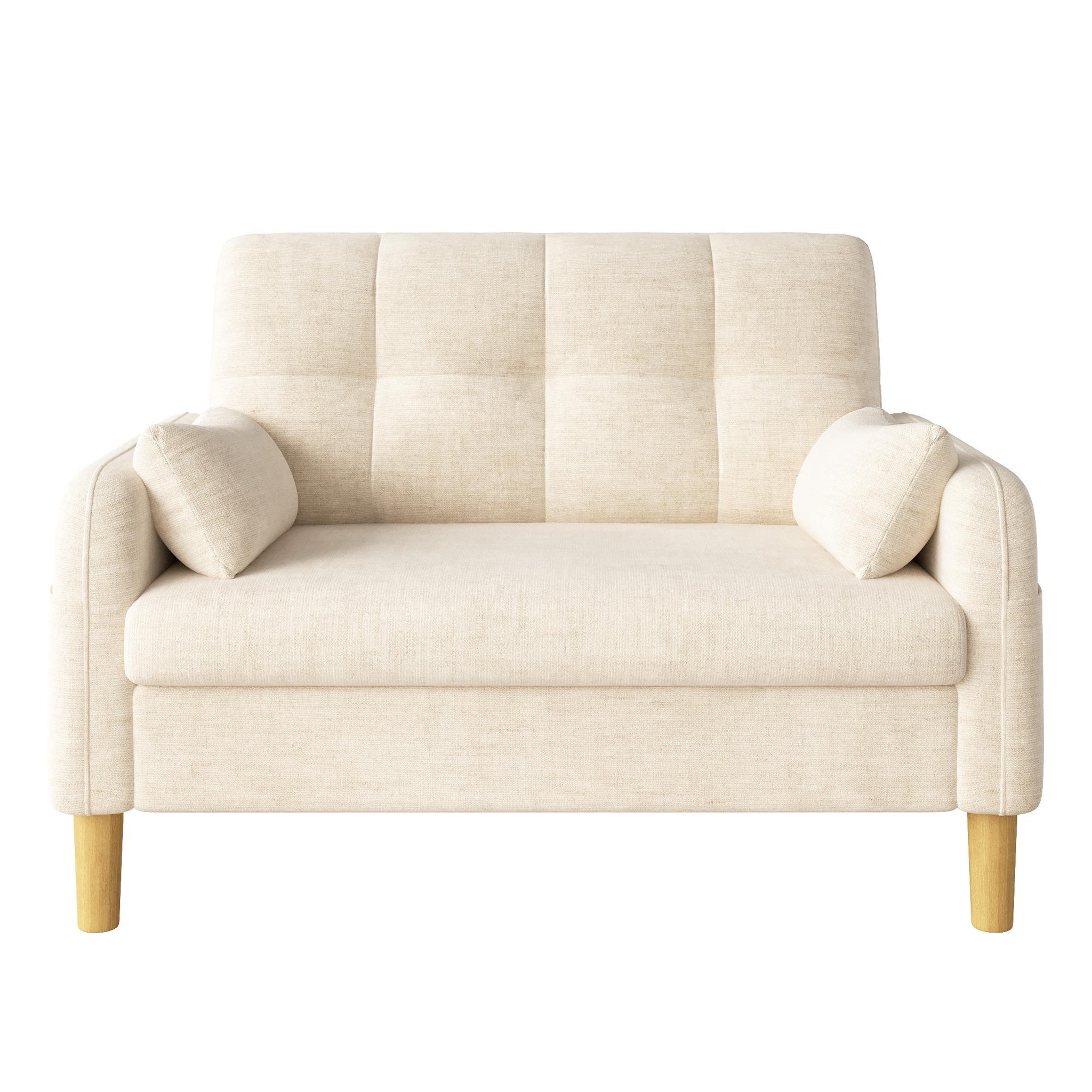 Voir la diapositive 1 : MERAX Canapé 2 places compact avec 2 coussins rangement latéral tissu chenille