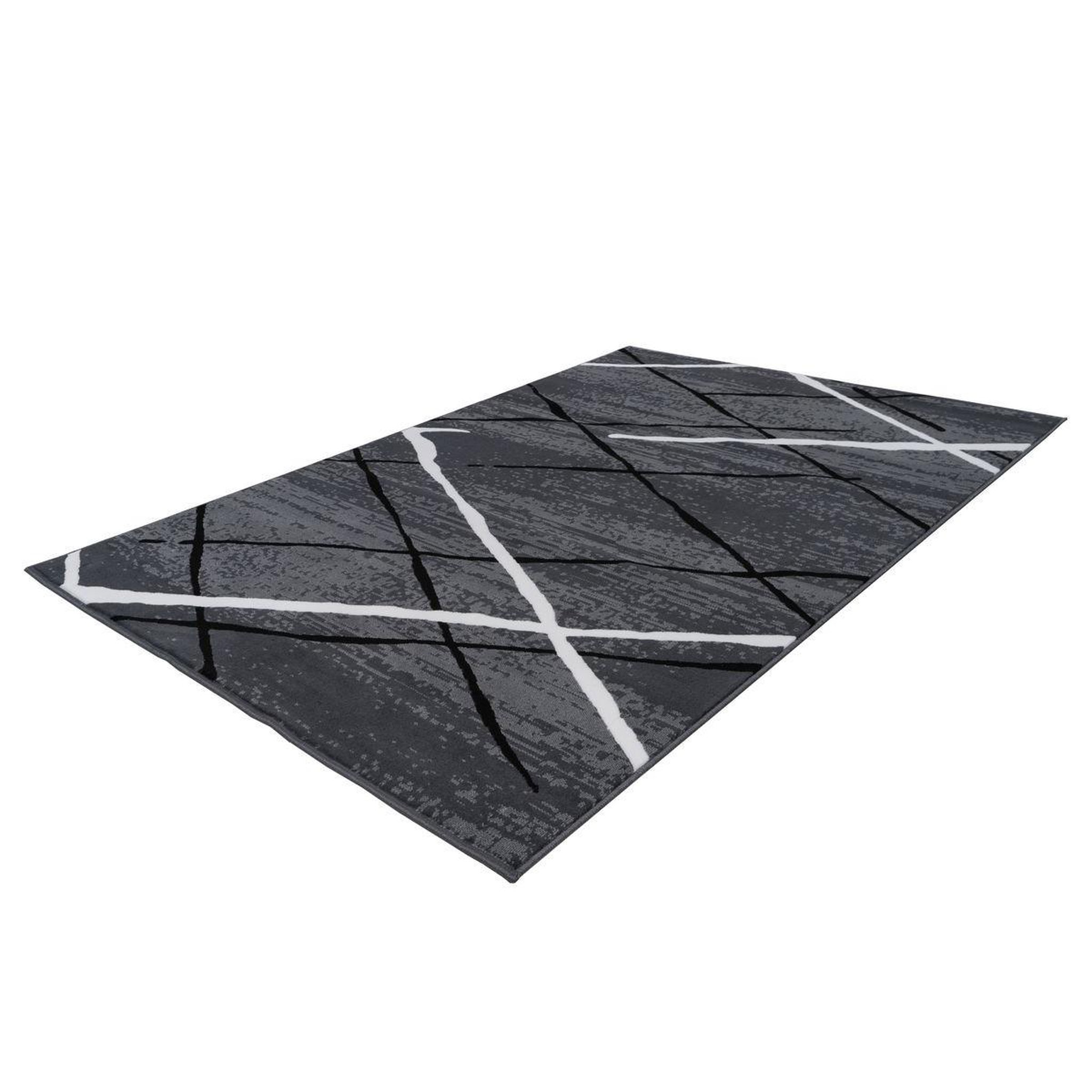 Voir la diapositive 4 : Paris Prix Tapis Rayures à Poils Courts  Vancouver I  Gris