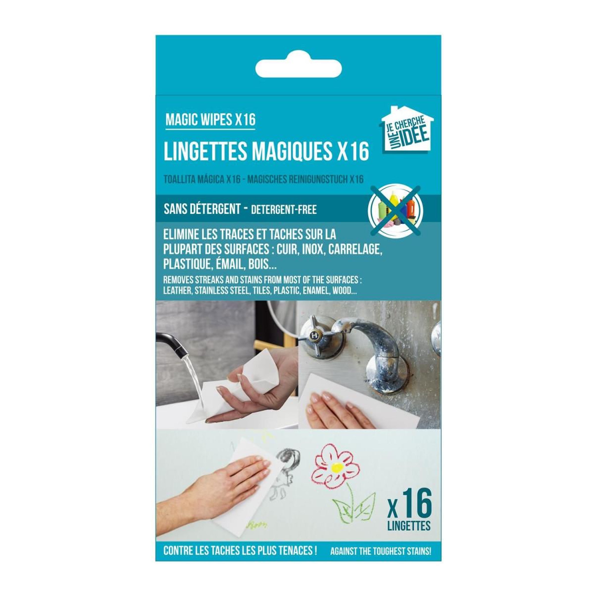 Je cherche une idee Lot de 16 lingettes  magiques  15cm blanc