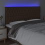 Voir la diapositive 3 : VIDAXL Tete de lit a LED Marron fonce 200x7x118/128 cm Tissu