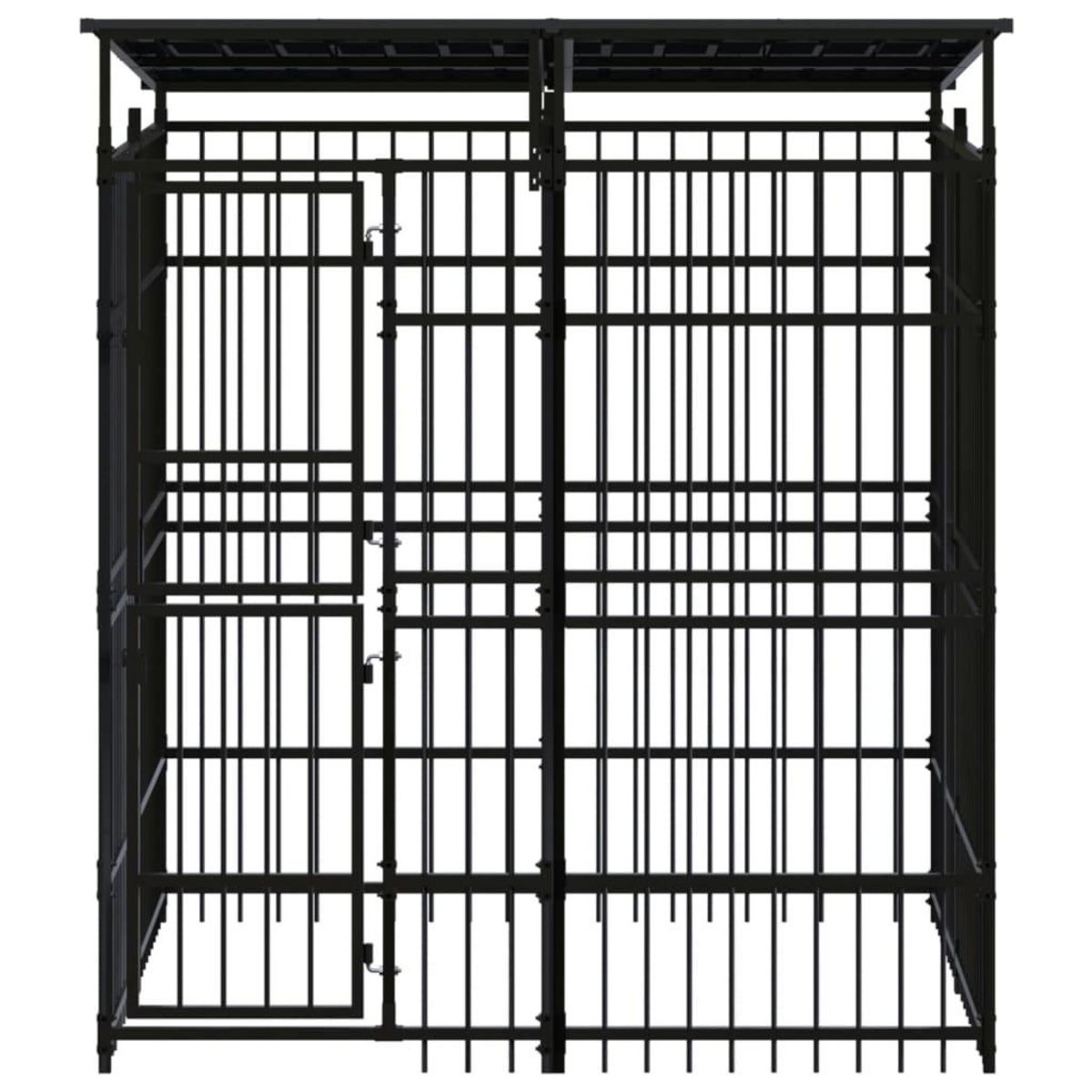 VIDAXL Chenil d'exterieur avec toit pour chiens Acier 3,69 m²