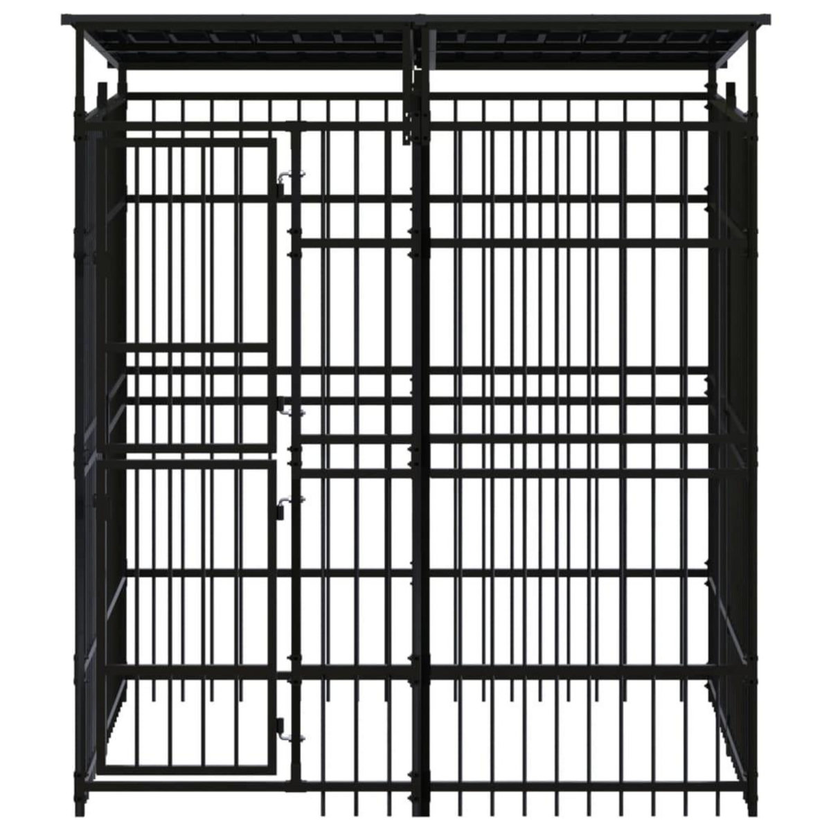 VIDAXL Chenil d'exterieur avec toit pour chiens Acier 3,69 m²