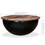 Voir la diapositive 6 : VIDAXL Table basse Bois de recuperation massif Noir Forme de bol