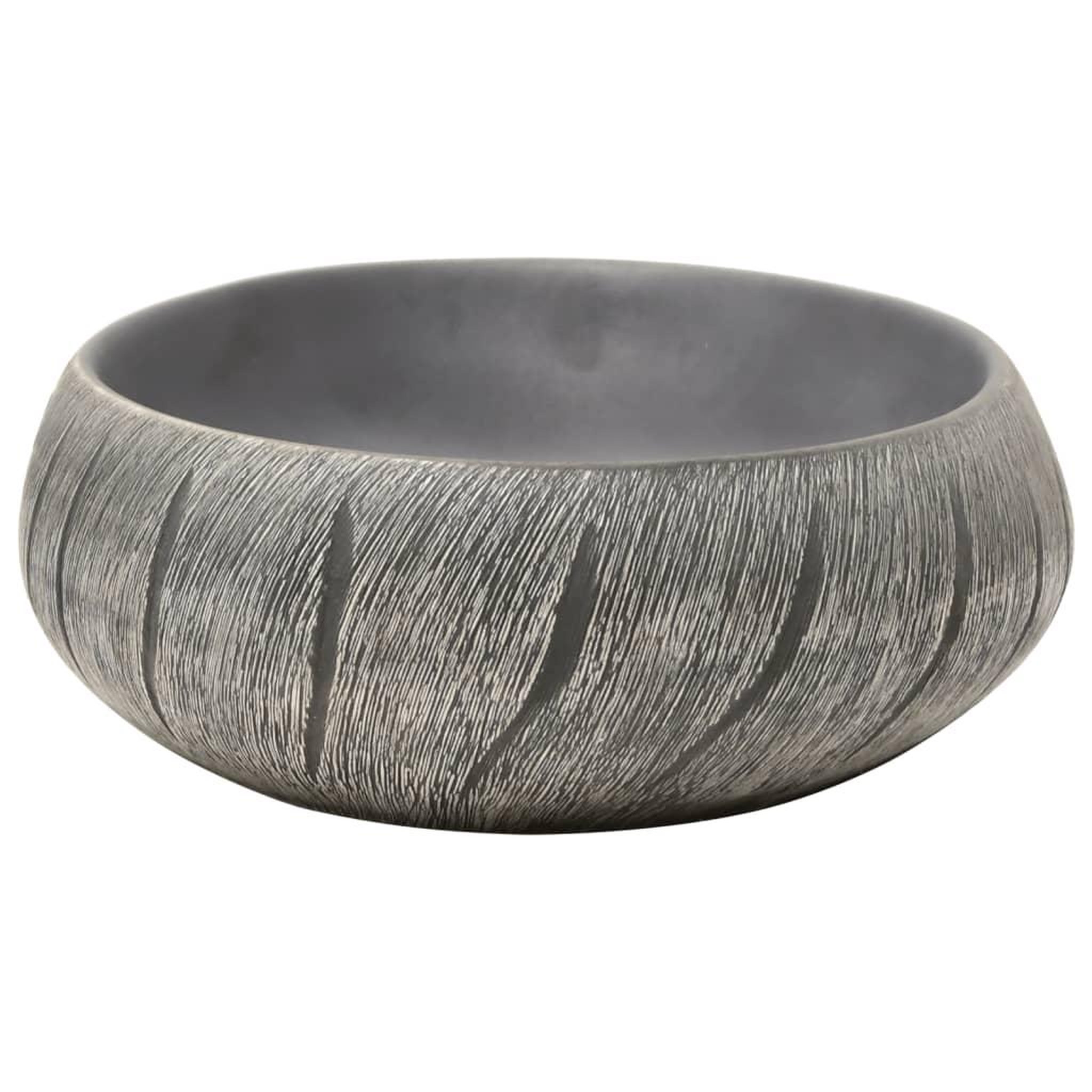 Voir la diapositive 5 : VIDAXL Vasque a poser noir et gris ovale 59x40x15 cm ceramique