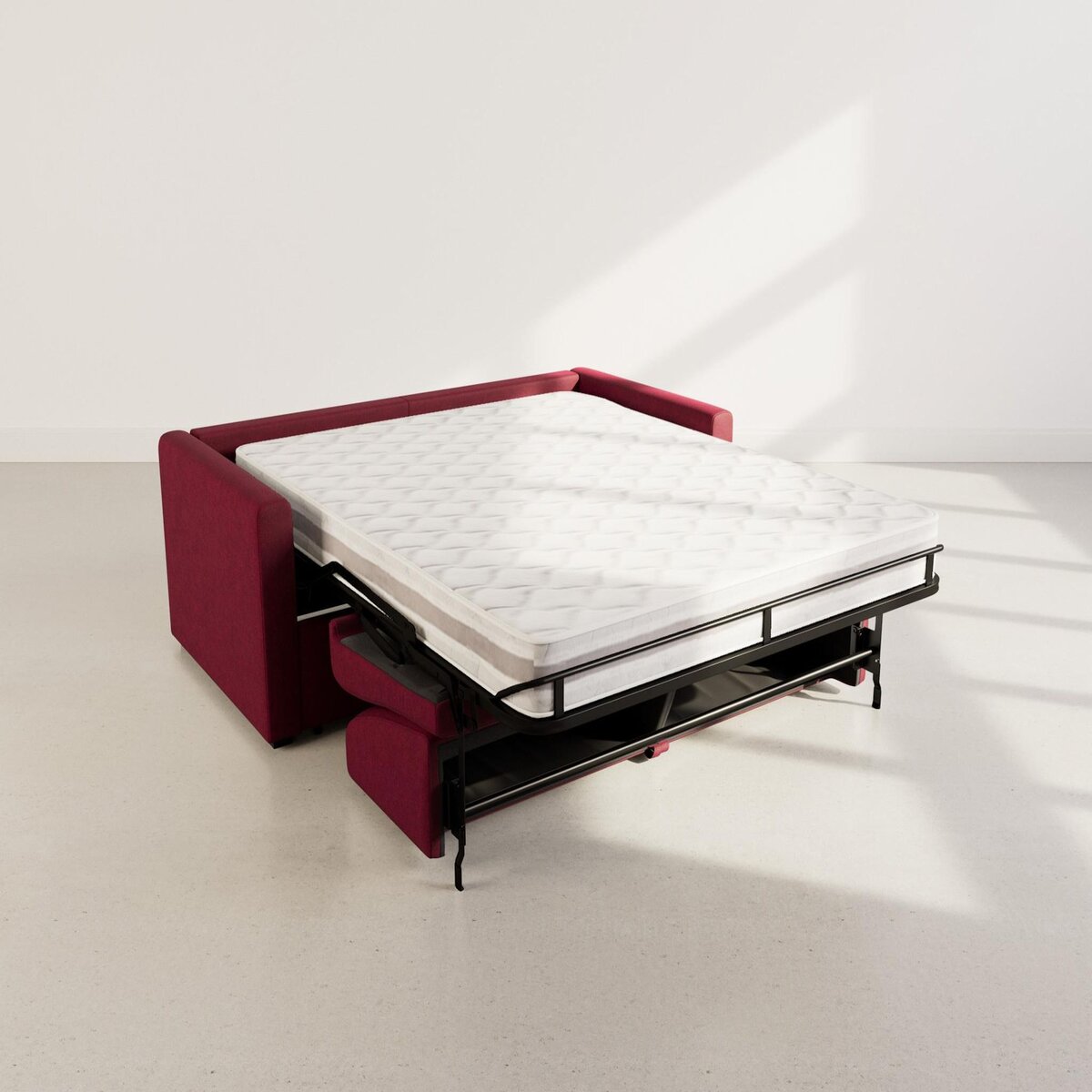 BEST MOBILIER Julia - canapé 3 places convertible express couchage quotidien 140 cm matelas 18 cm en tissu