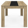 Voir la diapositive 5 : ID MARKET Table à manger rectangle GEORGIA 6 personnes imitation hêtre et noire 140 x 80 cm