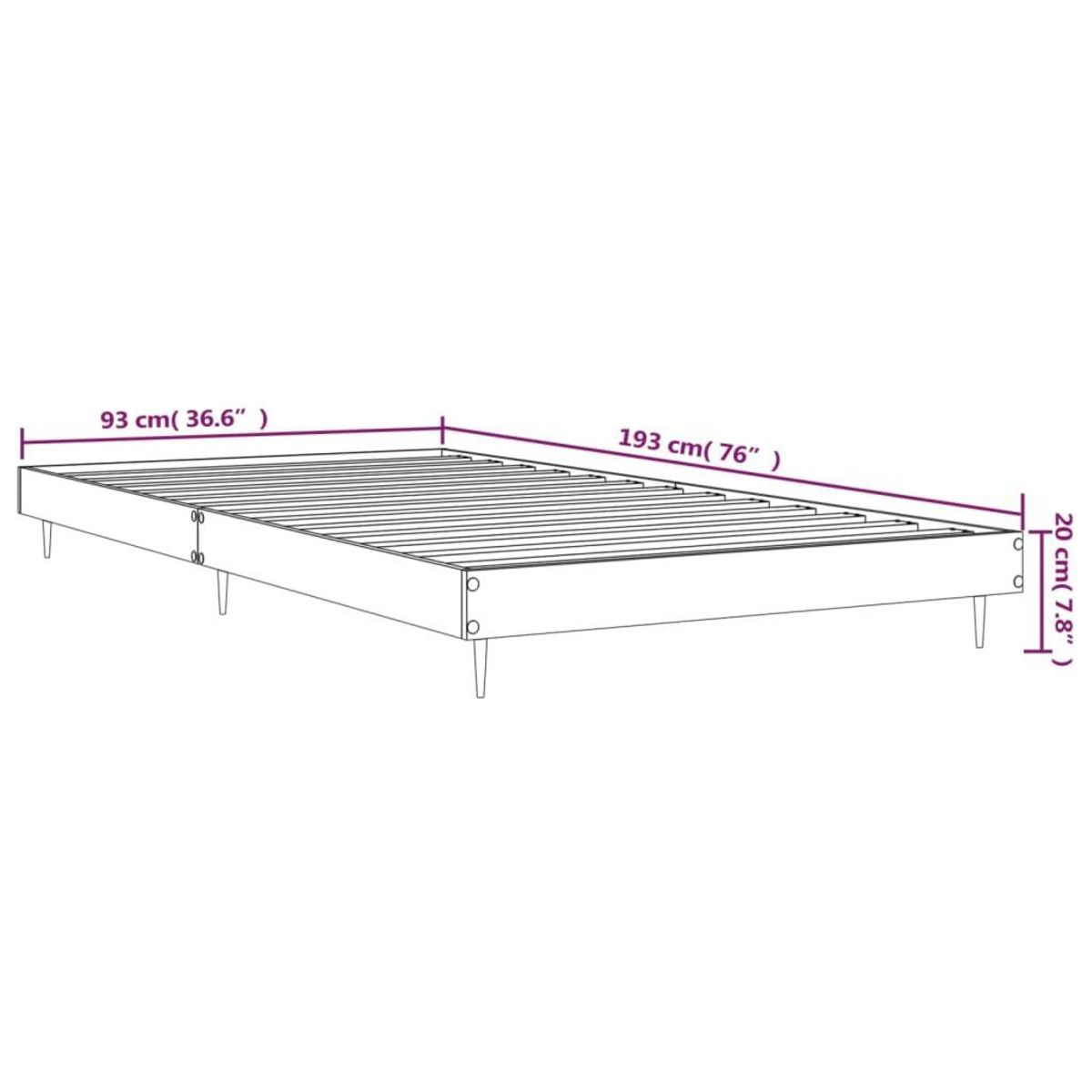 VIDAXL Cadre de lit sans matelas chene fume 90x190cm bois d'ingenierie