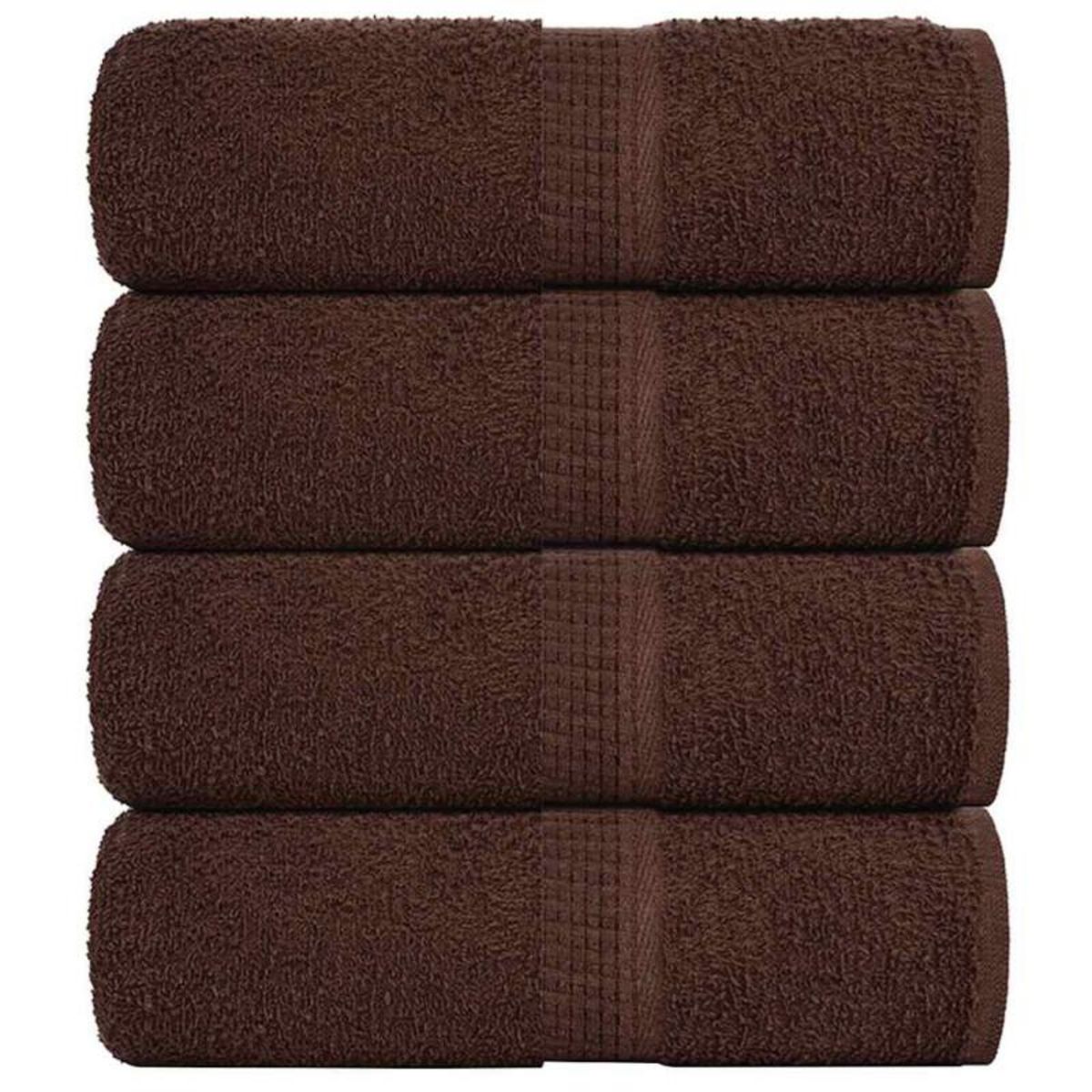 VIDAXL Serviettes de visage 4 pcs marron 30x30 cm 360 g m² 100% coton