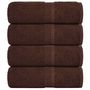 Voir la diapositive 1 : VIDAXL Serviettes de visage 4 pcs marron 30x30 cm 360 g m² 100% coton