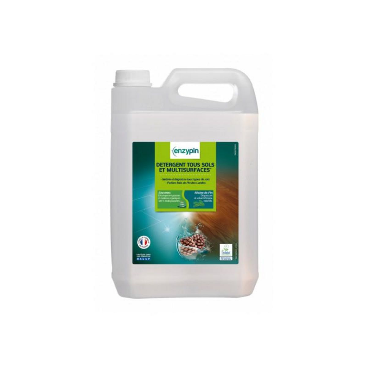 Enzypin Détergent écologique sols et multi-surfaces ENZYPIN - Écolabel - 5L