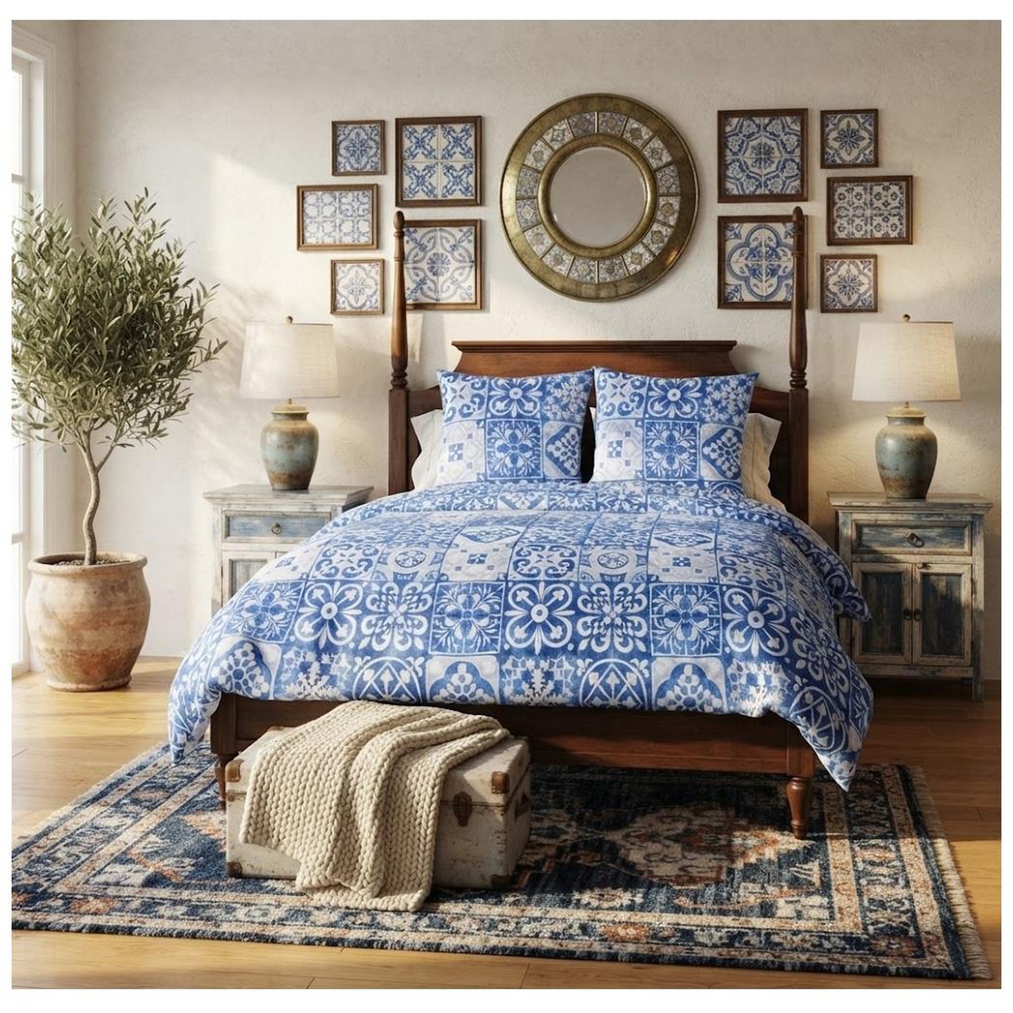 Voir la diapositive 2 : Eden Couvre lit microfibre + taies persane