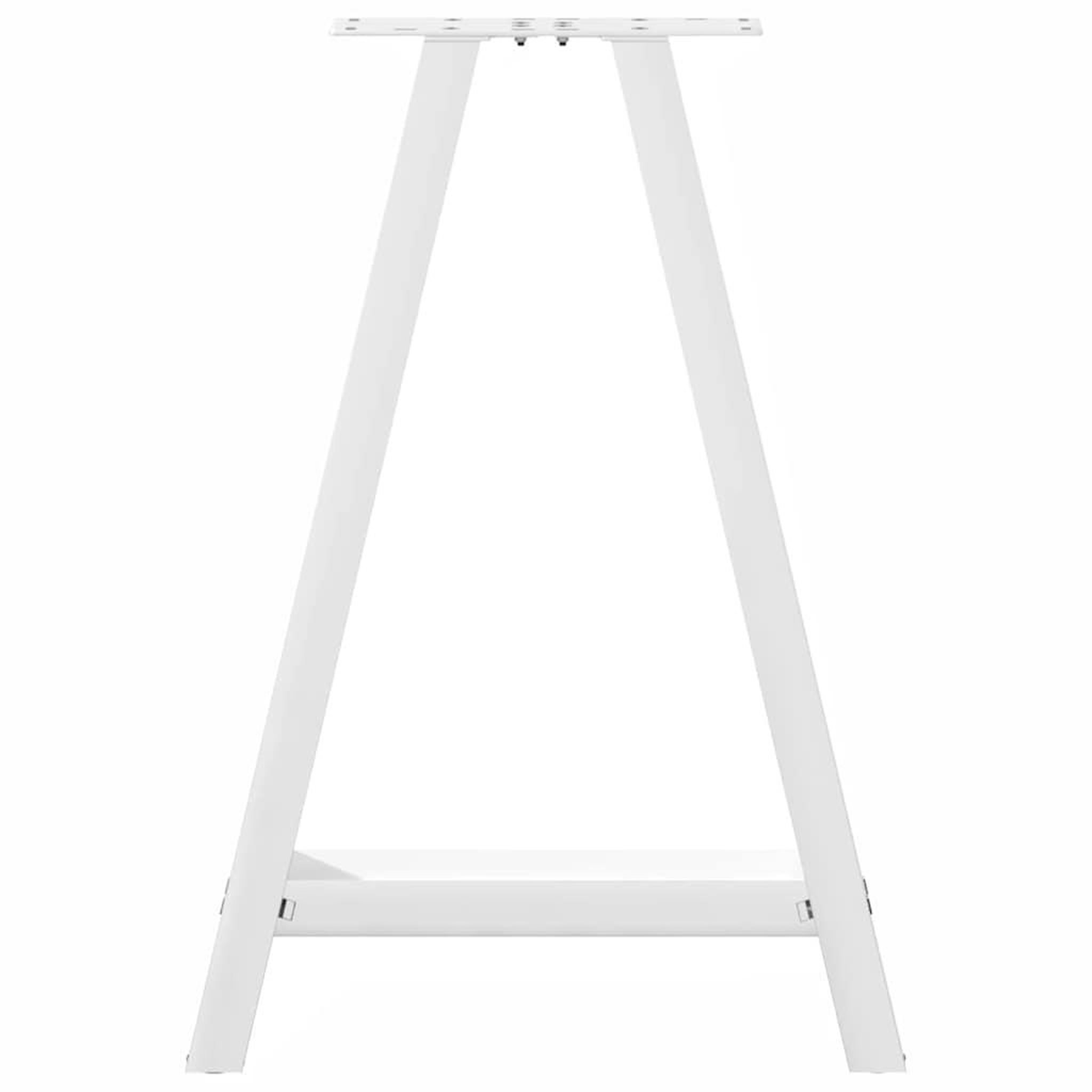 Voir la diapositive 5 : VIDAXL Pieds de table basse forme de A 2 pcs blanc 60x(72-73) cm acier