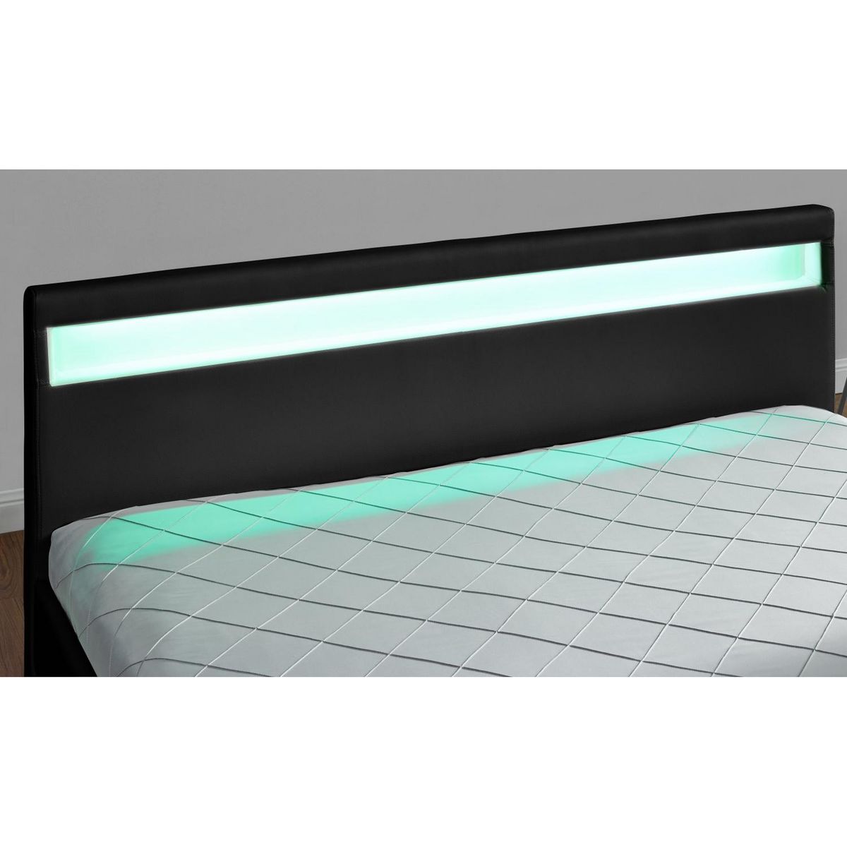 CONCEPT USINE Structure de lit LED avec rangements 140 x 190 cm noir ENFIELD