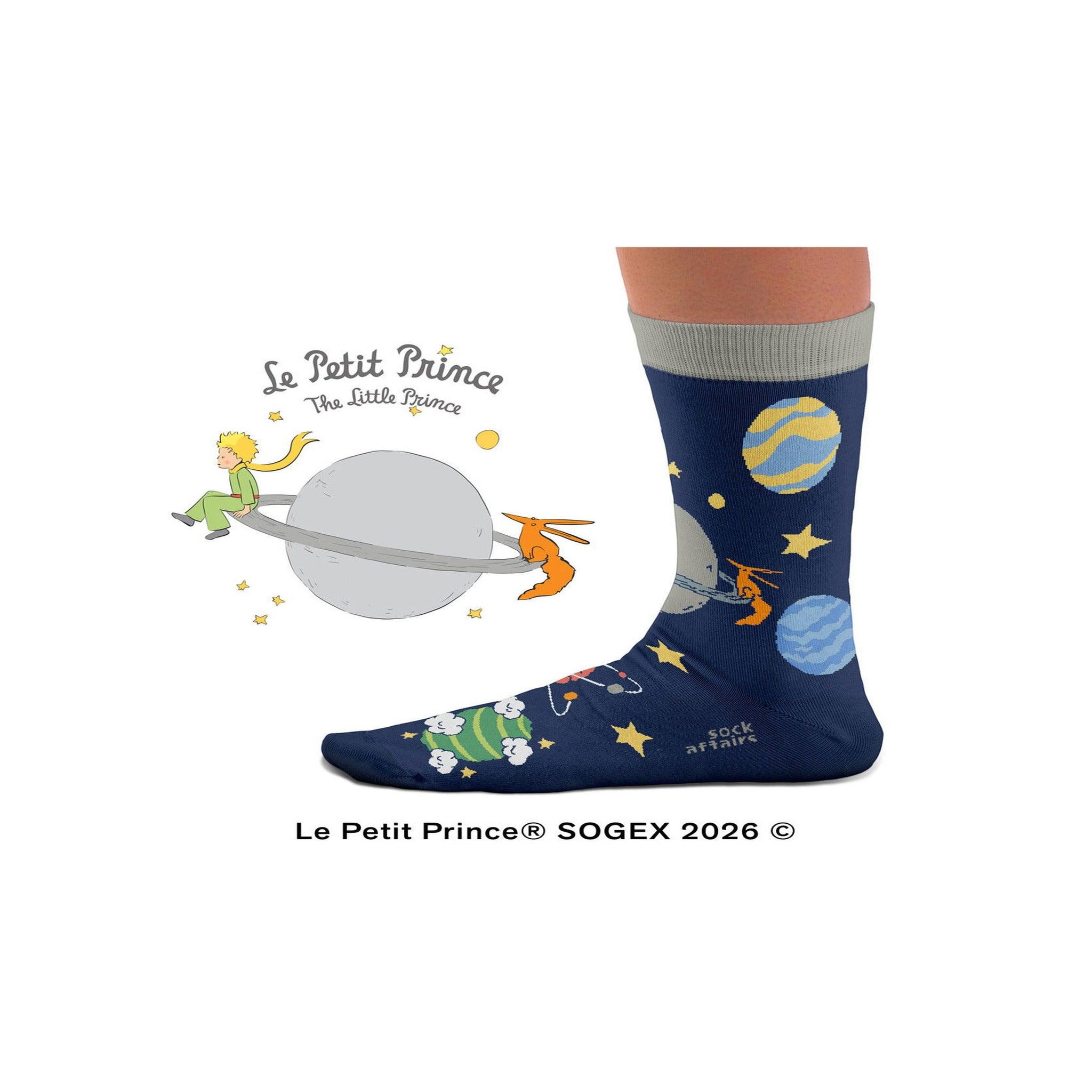 Voir la diapositive 3 : SOCK AFFAIRS Chaussettes nuit et planètes, le petit prince