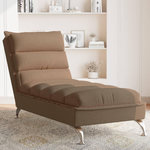 VIDAXL Chaise longue avec coussins marron tissu