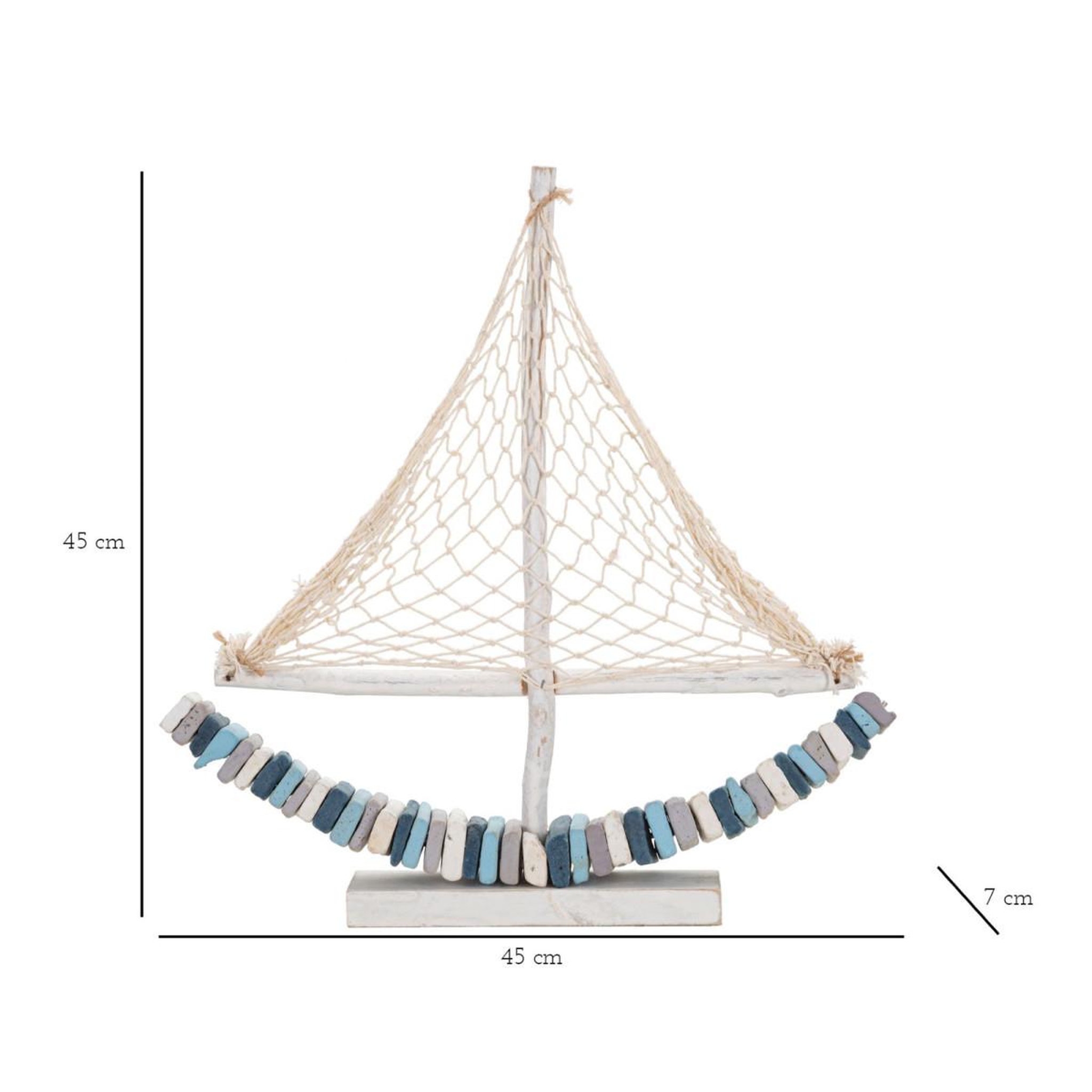 Voir la diapositive 6 : Paris Prix Bateau voilier déco en bois  tanoak  45cm multicolore
