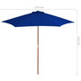 Voir la diapositive 6 : VIDAXL Parasol de jardin avec mat en bois bleu 270 cm