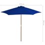 Voir la diapositive 6 : VIDAXL Parasol de jardin avec mat en bois bleu 270 cm