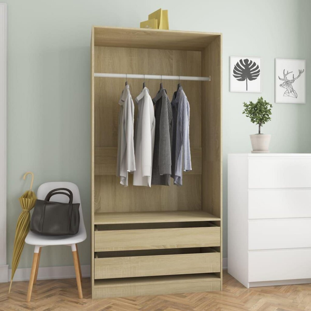 VIDAXL Garde-robe Chene sonoma 100x50x200 cm Bois d'ingenierie