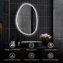 Voir la diapositive 6 : HOMCOM Miroir salle de bain design avec éclairage LED - miroir asymétrique 70 x 50 cm - tactile, réglable, anti-buée - verre trempé