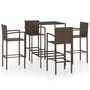 Voir la diapositive 2 : VIDAXL Ensemble de bar de jardin 5 pcs Resine tressee Marron