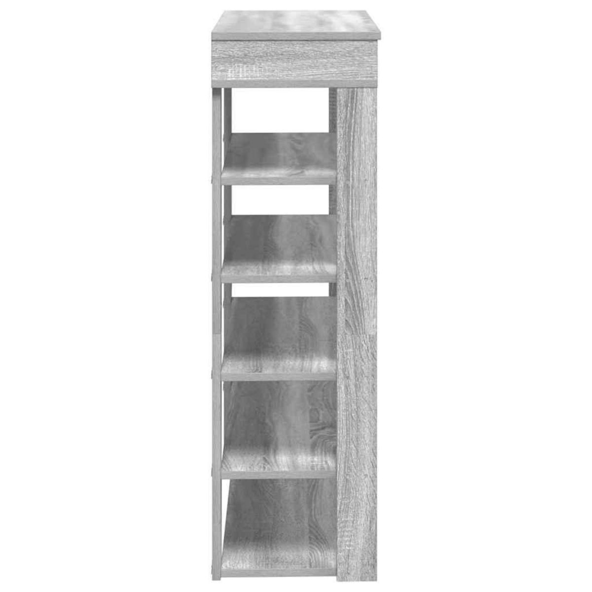 VIDAXL Etagere a chaussures sonoma gris 80x30x98 cm bois d'ingenierie