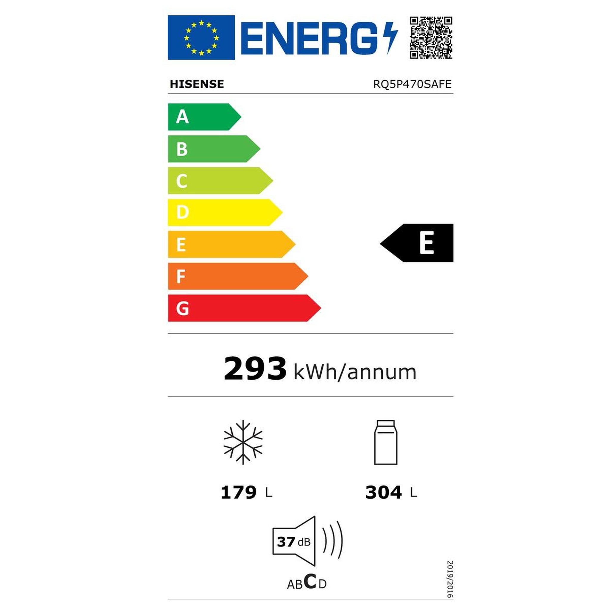 Voir la diapositive 2 : Hisense Réfrigérateur américain 483l no frost noir - rq5p470safe