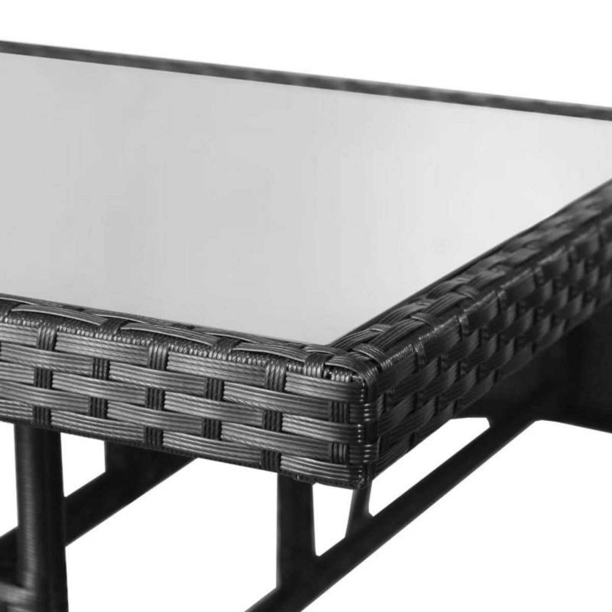 VIDAXL Table de jardin Noir 80x80x74 cm Résine tressée